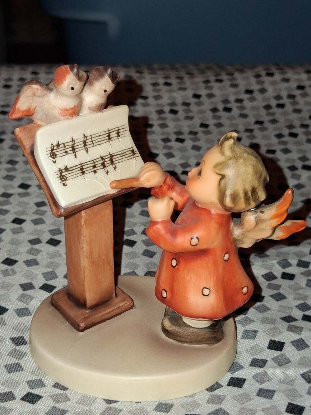 HUMMEL FIGURINE BIRD DUET - ANGEL CONDUCTING BIRDS WITH MUSIC #169 - TM5